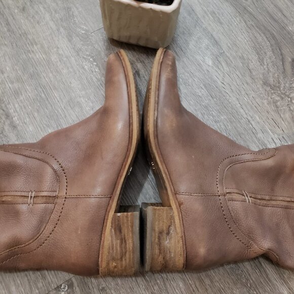 Kenneth Cole Right Nite Knee High Genuine Leather Boots Taupe Sz 7 - Picture 8 of 13